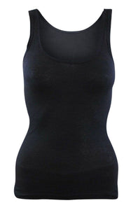Ladies Ribbed Vest Sleeveless Plain Cotton Tank Top