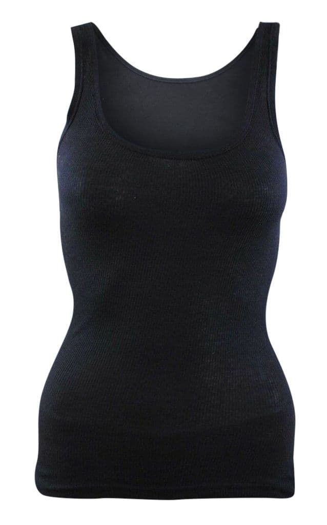 Ladies Ribbed Vest Sleeveless Plain Cotton Tank Top