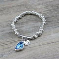 Silver Pebbles Expandable Crystal Charm Bracelets