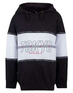 Boys Black & White Colour Block Tokyo Originals Hoody