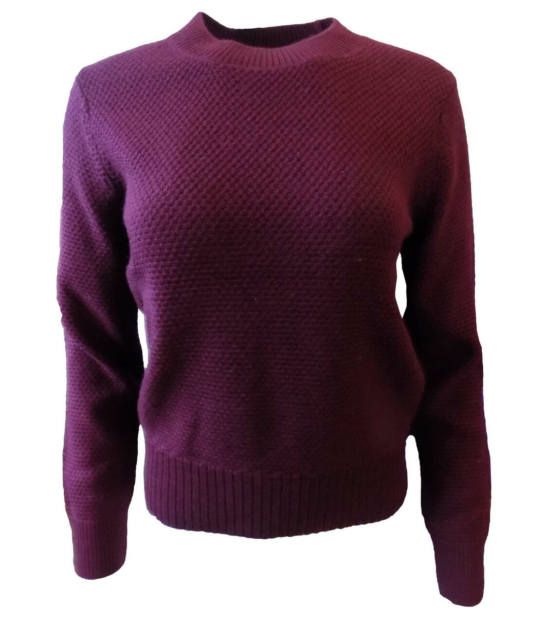 Thick Cable Cotton Textured Knitted Crew Neck Jumper