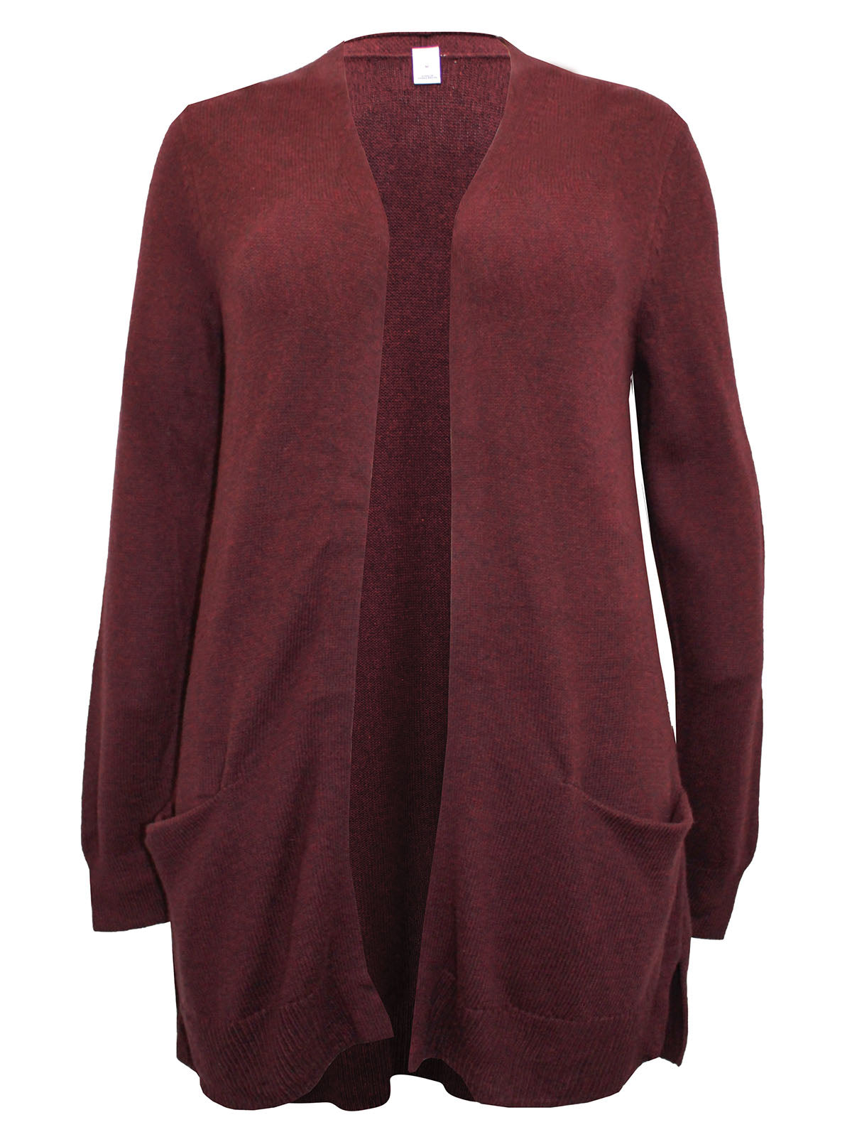 Ladies Long Line Open Front Pocket Long Sleeve Cardigan