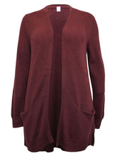 Load image into Gallery viewer, Ladies Long Line Open Front Pocket Long Sleeve Cardigan
