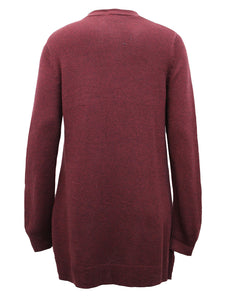 Ladies Long Line Open Front Pocket Long Sleeve Cardigan
