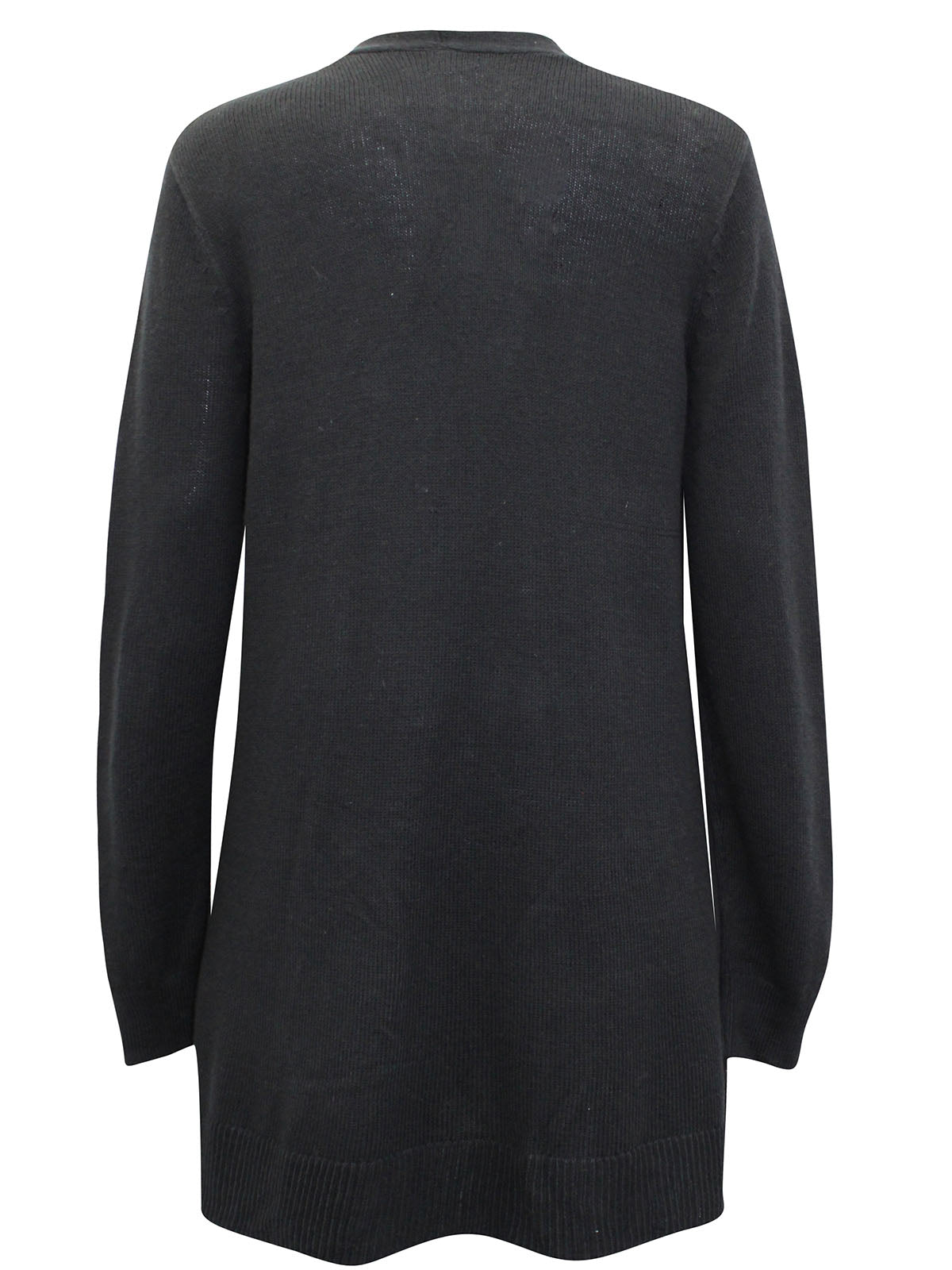 Ladies Long Line Open Front Pocket Long Sleeve Cardigan