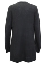 Load image into Gallery viewer, Ladies Long Line Open Front Pocket Long Sleeve Cardigan
