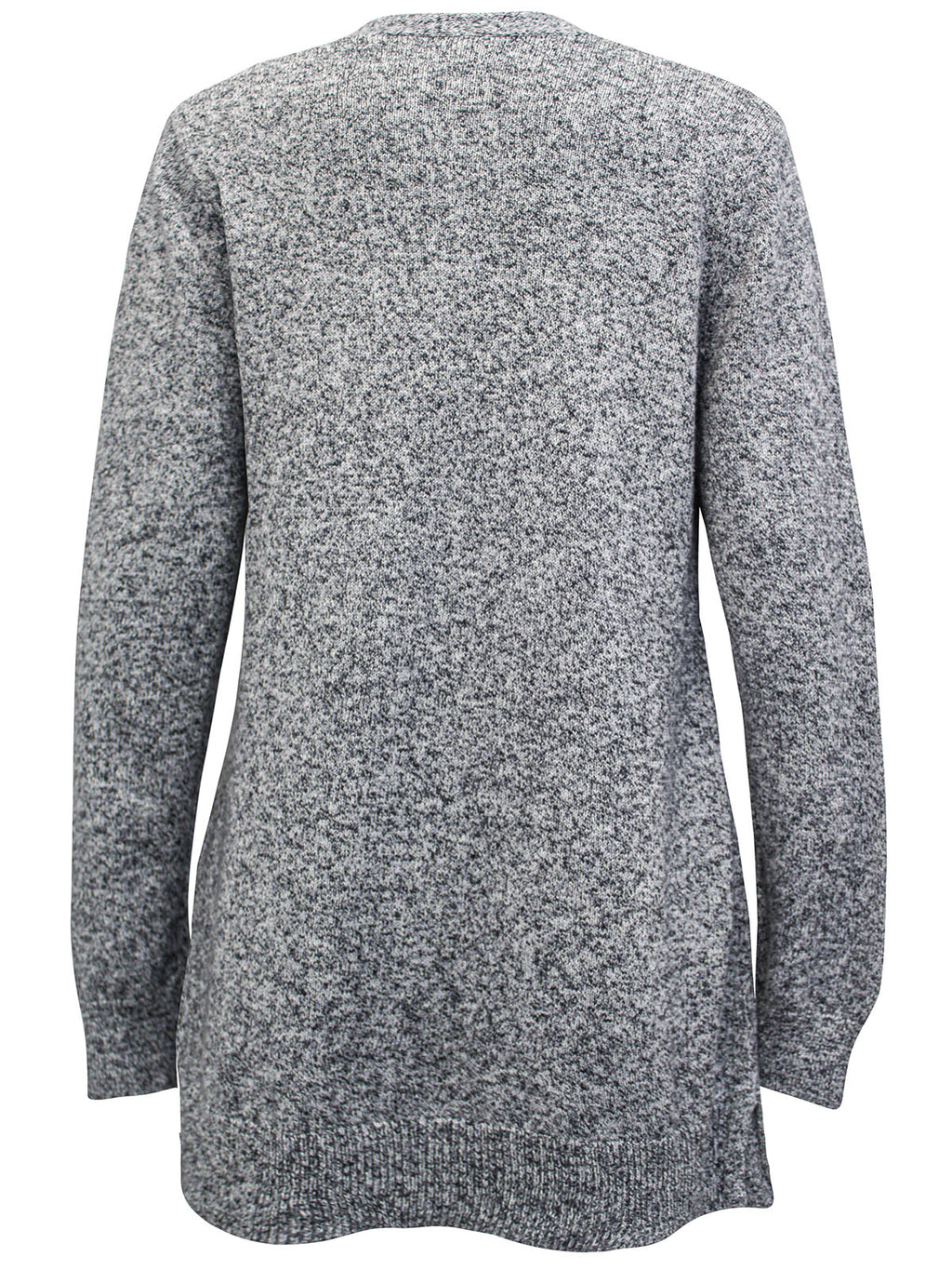 Ladies Long Line Open Front Pocket Long Sleeve Cardigan