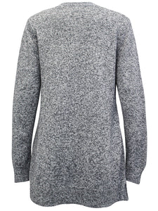 Ladies Long Line Open Front Pocket Long Sleeve Cardigan