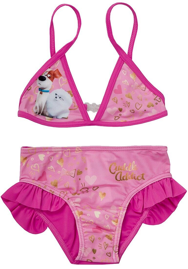 Girls Cerise The Secret Life of Pets Bikini 2Pce Swimming Costumes