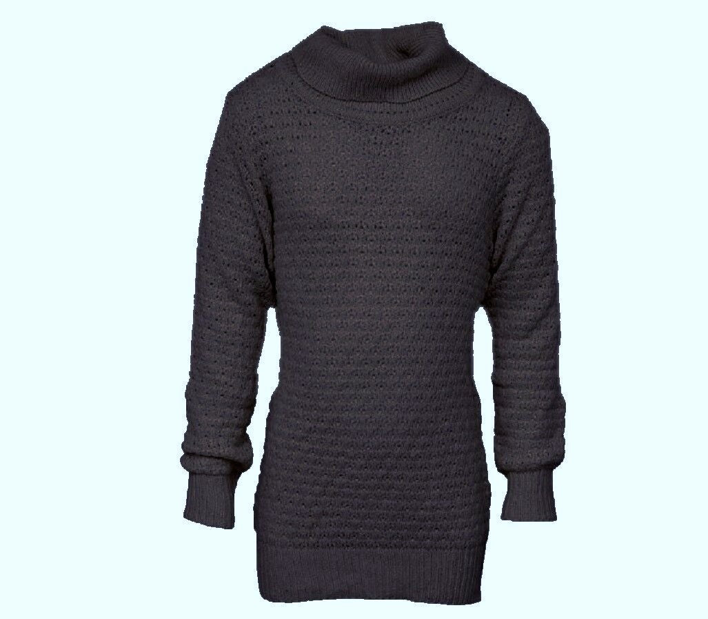 Girls Roll Neck Ribbed Cable Knitted Long Sleeve Warm Thick Sweater Jumper
