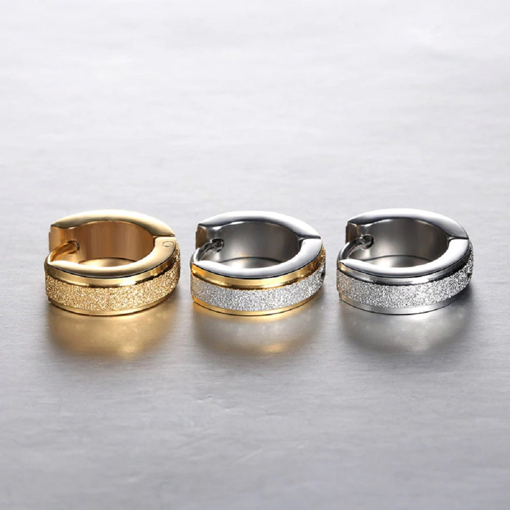 Gold & Silver Titanium Steel Anti-Allergic Small Hoop Earrings
