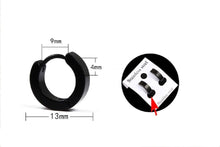 Load image into Gallery viewer, Unisex Black Brush Titanium Steel Anti-Allergic Small Hoop Earring
