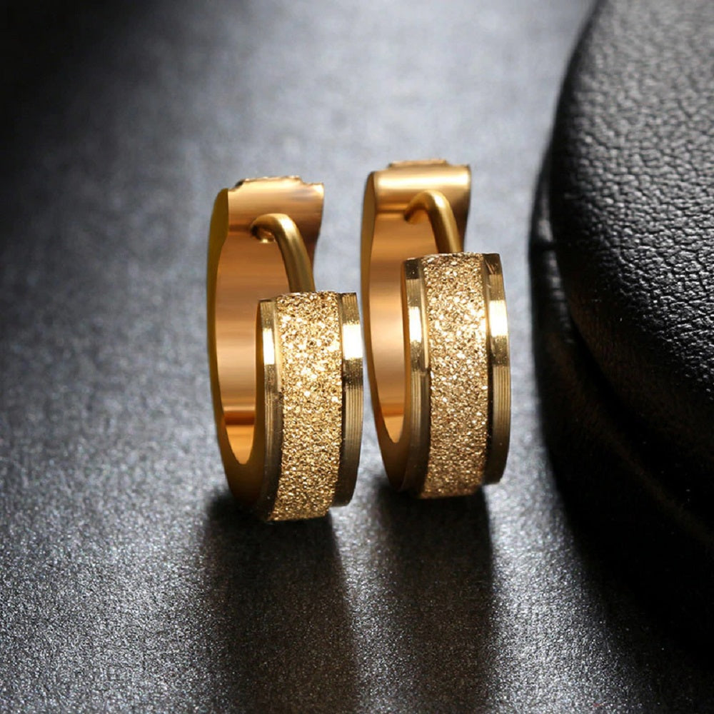 Gold & Silver Titanium Steel Anti-Allergic Small Hoop Earrings