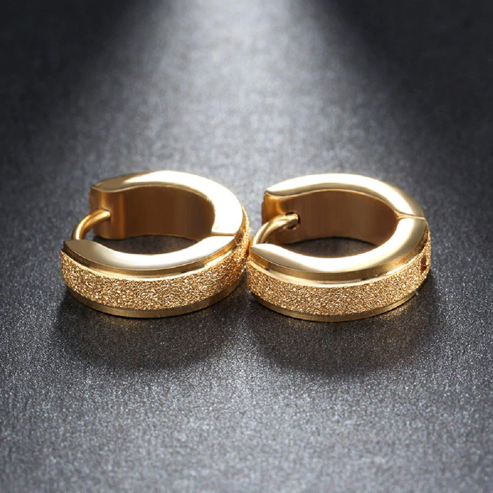 Gold & Silver Titanium Steel Anti-Allergic Small Hoop Earrings