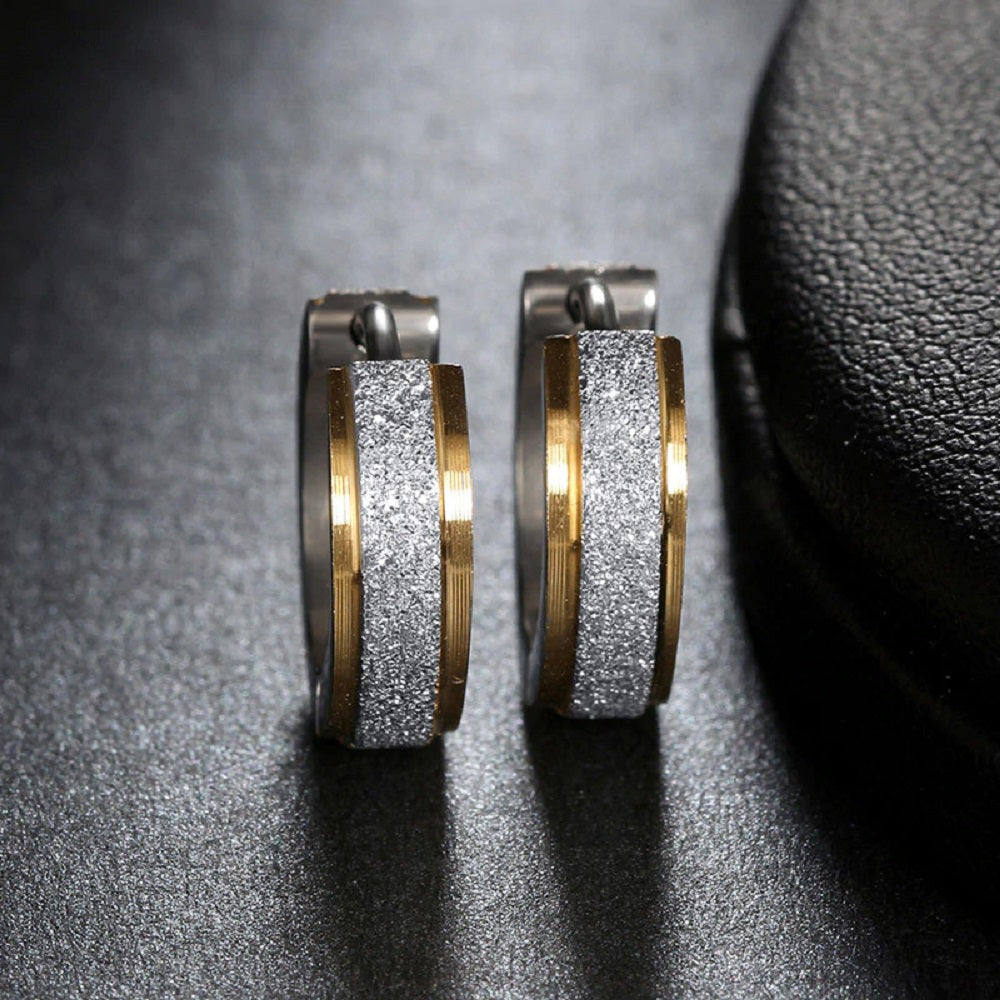 Gold & Silver Titanium Steel Anti-Allergic Small Hoop Earrings