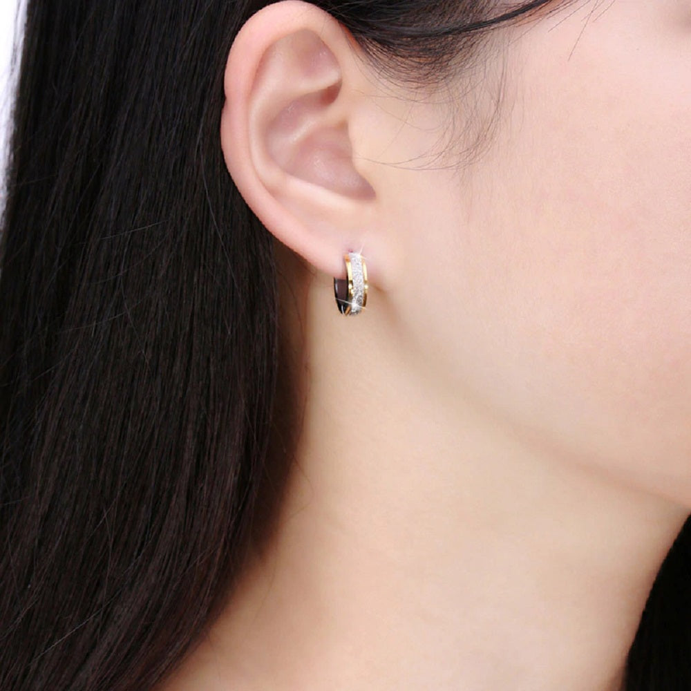 Gold & Silver Titanium Steel Anti-Allergic Small Hoop Earrings