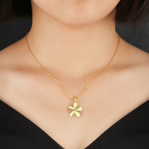 Ladies 925S  Gold Sunflower Gemstone Pendant Necklace Set