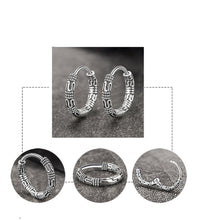Load image into Gallery viewer, Unisex 925 Sterling Silver Vintage 13mm Round Rope Filigree Huggie Earrings
