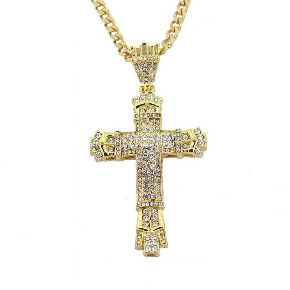 Luxury Infinity Rhinestone Cross Pendant & Necklace