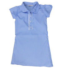 Load image into Gallery viewer, Girls Front Lace Buttoned Panel Collared Gingham School Dress
