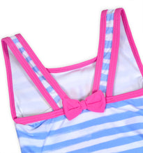 Load image into Gallery viewer, Girls Peppa Pig Stripe Splashing With Peppa Swimming Costume
