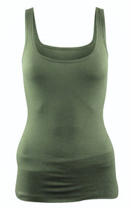 Ladies Ribbed Vest Sleeveless Plain Cotton Tank Top