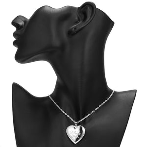 I LOVE YOU Heart Openable Photo Pendant & Link Chain