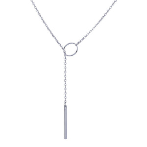 Ladies Silver Bar Personality Infinity Pendant Chocker Link Chain Necklace