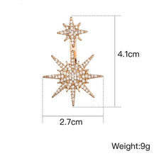 Load image into Gallery viewer, Ladies Crystal Rhinestone Big Double Six-pointed Star Earrings
