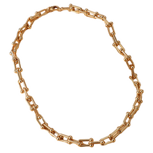 Load image into Gallery viewer, Ladies Gold Thick Inter Link U Joint Chain Choker Necklace
