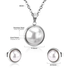 Load image into Gallery viewer, Ladies Silver Gold Chain &amp; Pearl Necklace set
