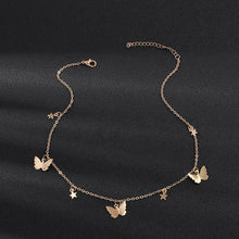 Load image into Gallery viewer, Gold Butterfly Star Pendant Choker Necklace
