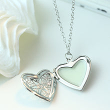 Load image into Gallery viewer, Ladies Sterling Silver Heart Perfume Dispenser Photo Locket Pendant &amp; Chain
