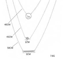 Load image into Gallery viewer, Ladies Silver 3Tier Multi Layer Bar Chocker Necklace
