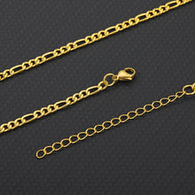 Load image into Gallery viewer, Ladies Gold 316L Stainless Steel Figaro Chain Anklets
