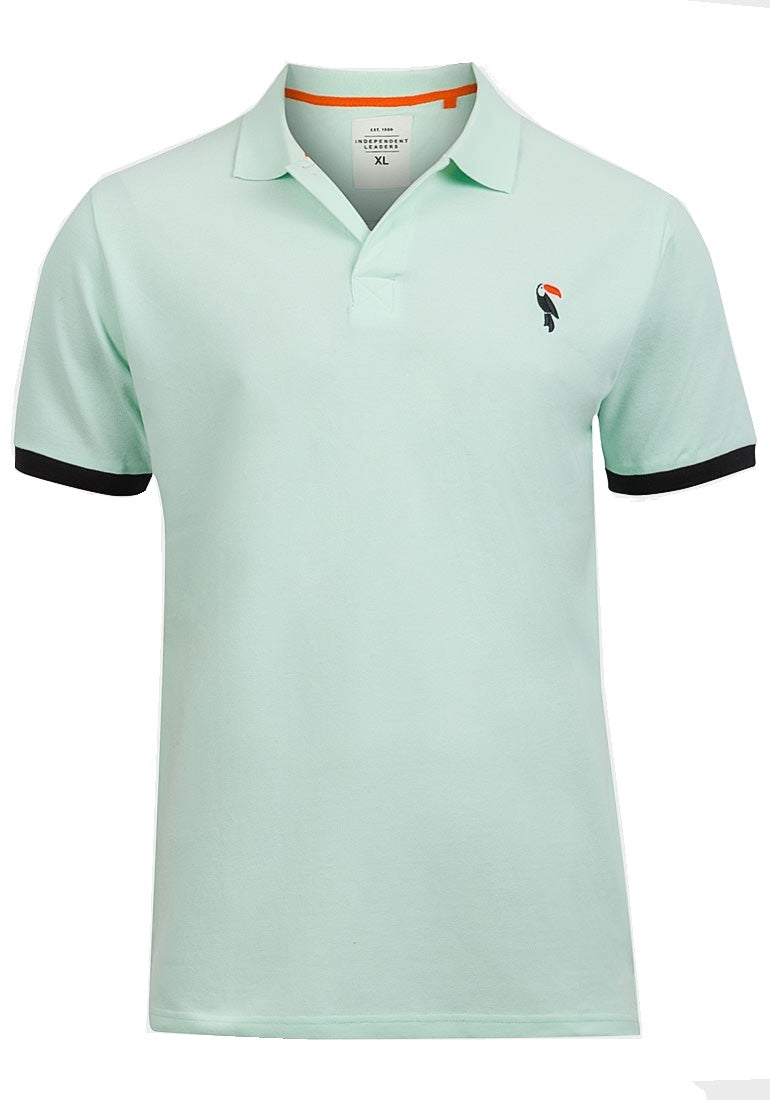 Men's Golf T-Shirt Toucan Pique Short Sleeve Polo Shirt