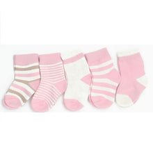 Load image into Gallery viewer, Girls Baby Cute Pink Breathable Printed Cotton 5Pairs Socks
