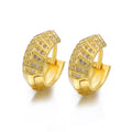 Ladies Micro Pave Zircon Small Creole Hoop Earrings