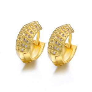 Ladies Micro Pave Zircon Small Creole Hoop Earrings