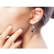 Load image into Gallery viewer, Ladies Vintage 925 Silver Clear Moonstone Leaf Spiral Drop Dangle Hook Earrings
