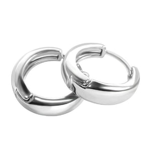 Ladies  Small Silver Thick Circle Hoop Earring