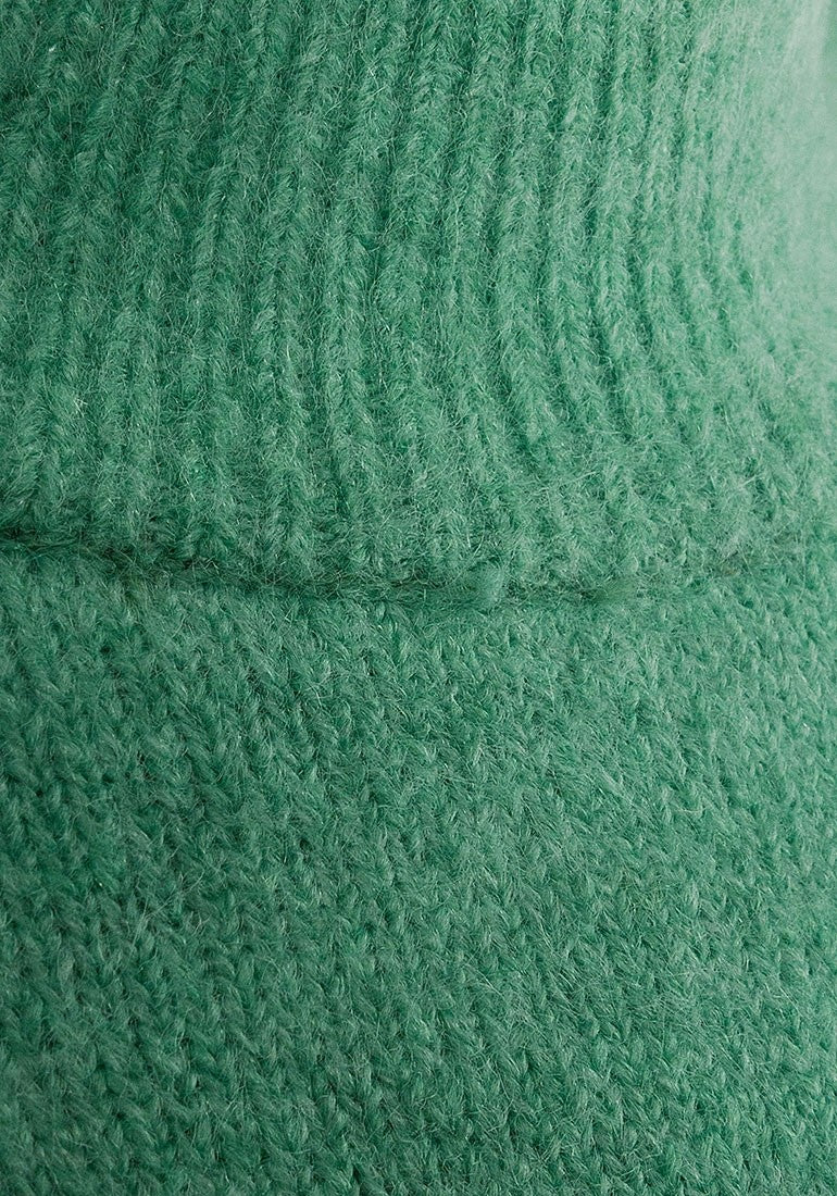 Green High Neck Soft Knitted Jumper Dress