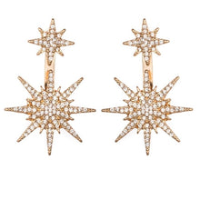 Load image into Gallery viewer, Ladies Crystal Rhinestone Big Double Six-pointed Star Earrings
