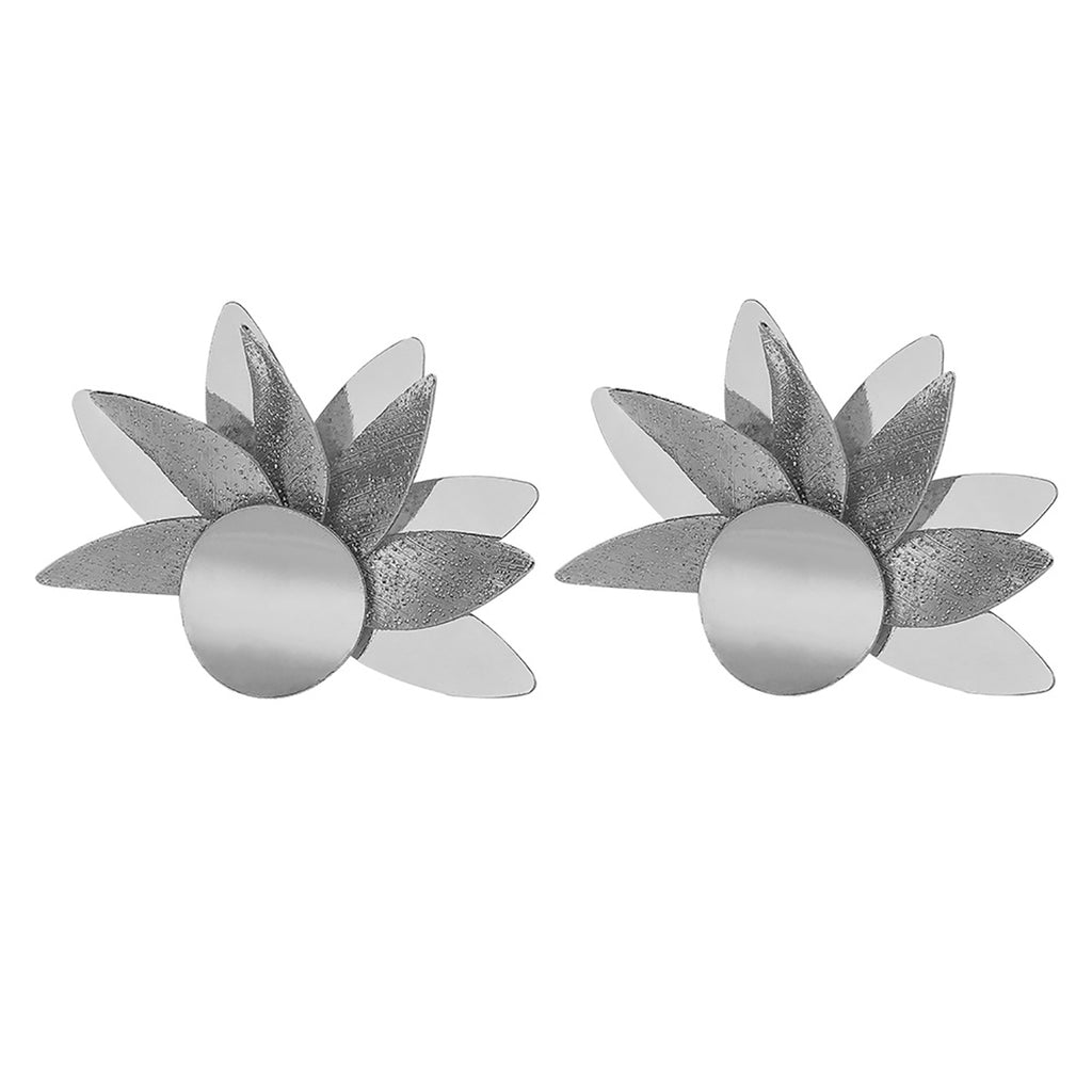 Ladies Gold Silver Layered Sunflower Statement Party Earrings