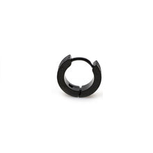 Load image into Gallery viewer, Unisex Black Three Bars Frosted Sand Brush Creole earrings
