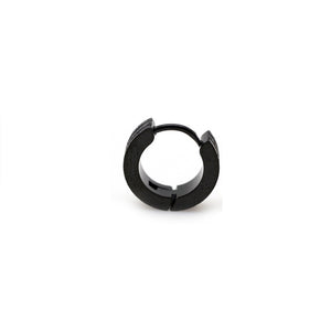Unisex Black Three Bars Frosted Sand Brush Creole earrings