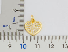 Load image into Gallery viewer, Unisex Gold Crystal Love Heart Pendant &amp; Weave Link Chain Necklace
