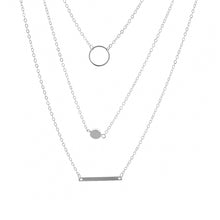Load image into Gallery viewer, Ladies Silver 3Tier Multi Layer Bar Chocker Necklace
