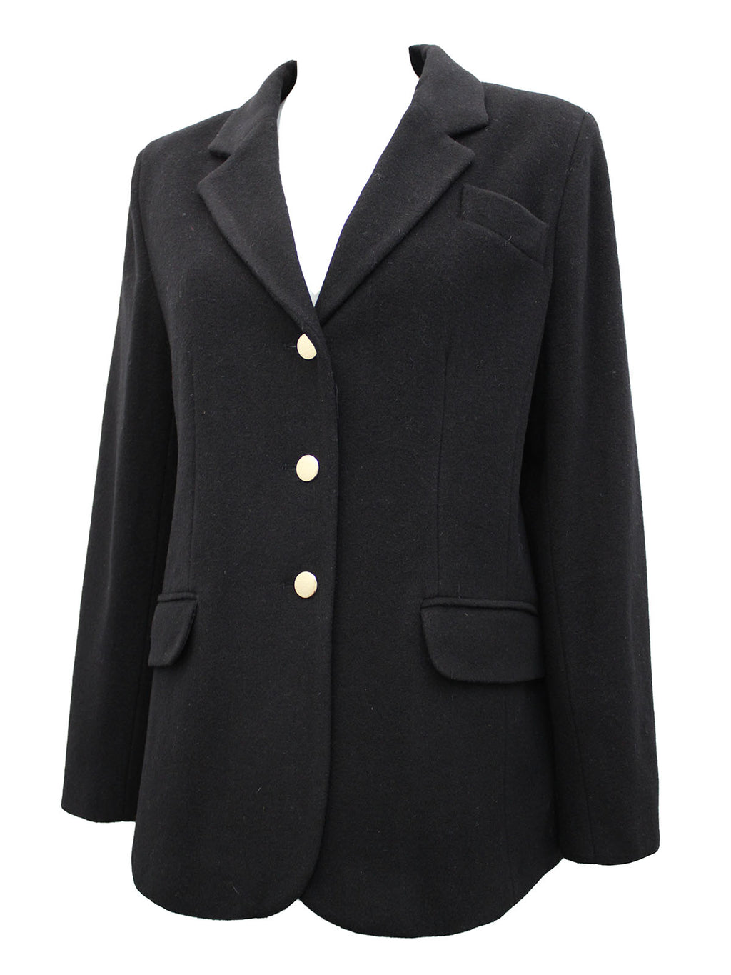 Ladies Black Pure Wool Darna Single Breast Blazer Jacket