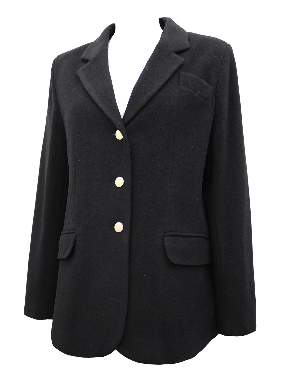 Ladies Black Pure Wool Darna Single Breast Blazer Jacket